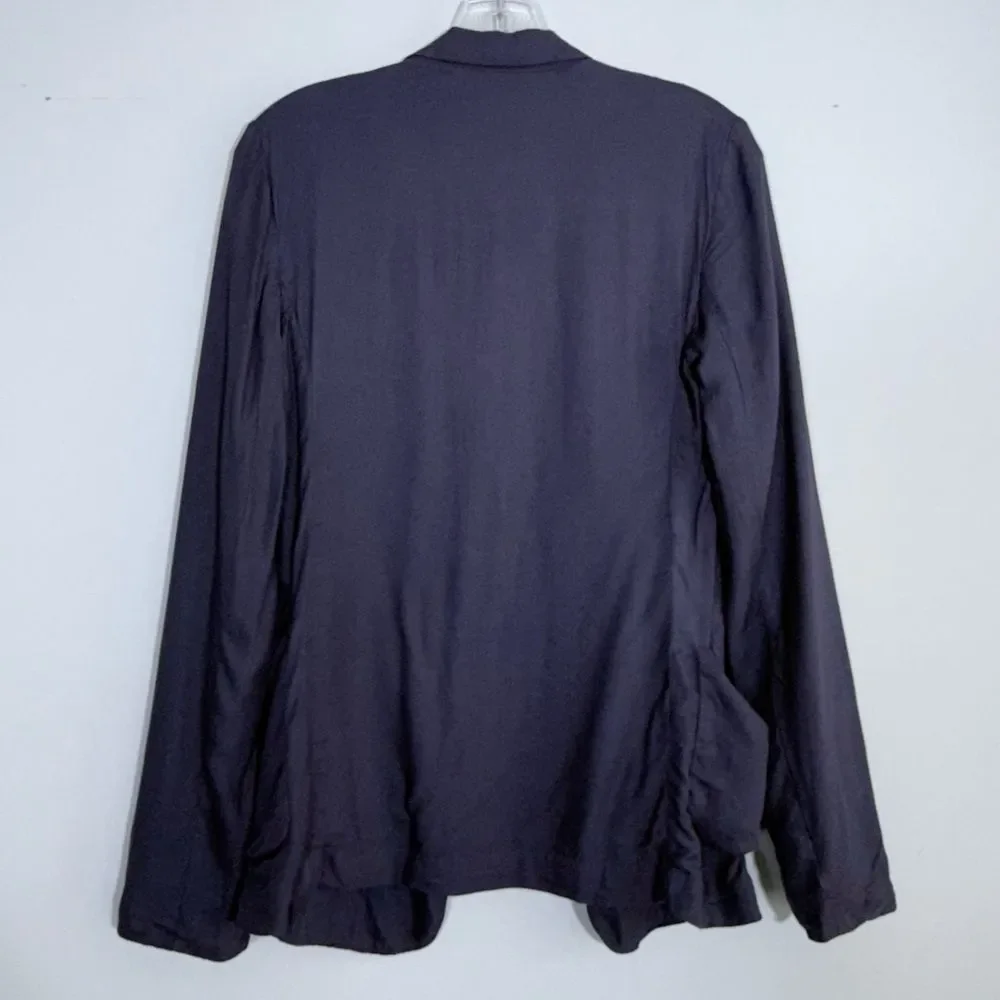 Aritzia Talula Kent Blazer Jacket 2 Open Front Lightweight Drapey Purple Casual - Picture 4 of 13